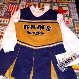 Reebok NFL 2-pc Rams Cheerleader Dress w/Turtleneck 2T